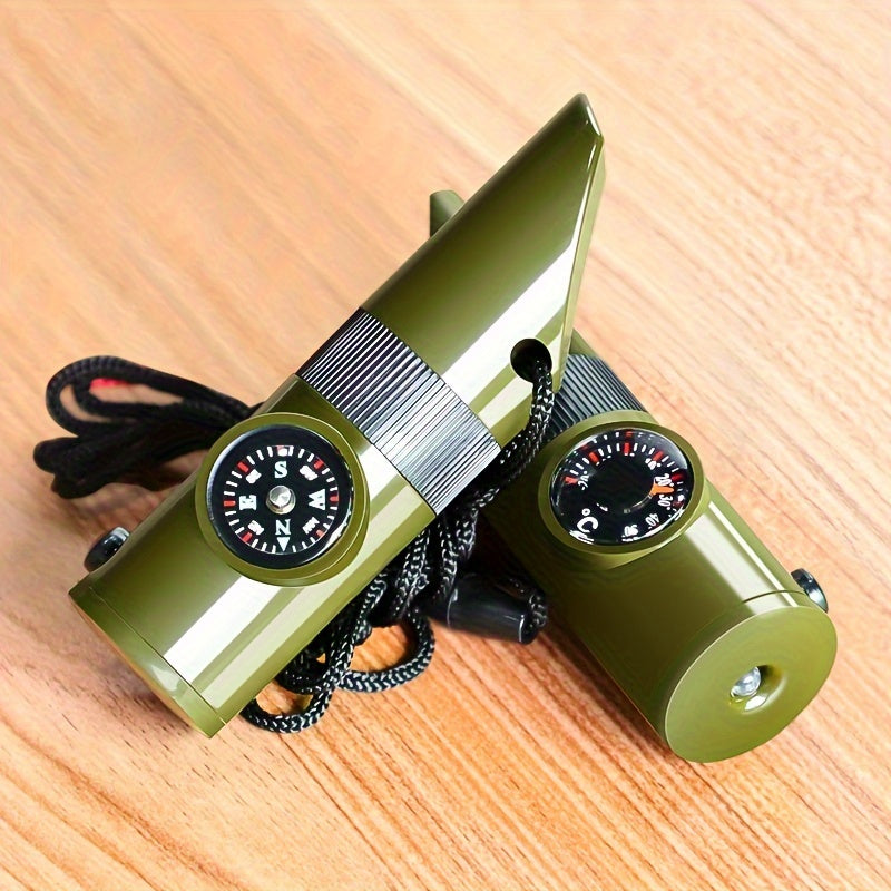 7-in-1 Outdoor Camping Survival Whistle with LED Light