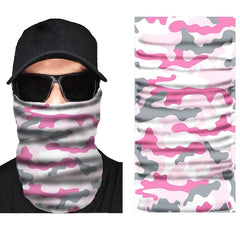 Sports Face Gaiter Mask Pink Grey Camo Neck Gaiter Sun Protection Dust Mask