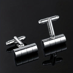 French Suit Cufflinks 3D Cylindrical Cut