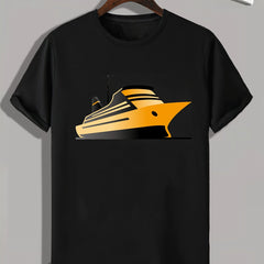 Houseboat Print Men's Graphic T shirt for Summer
