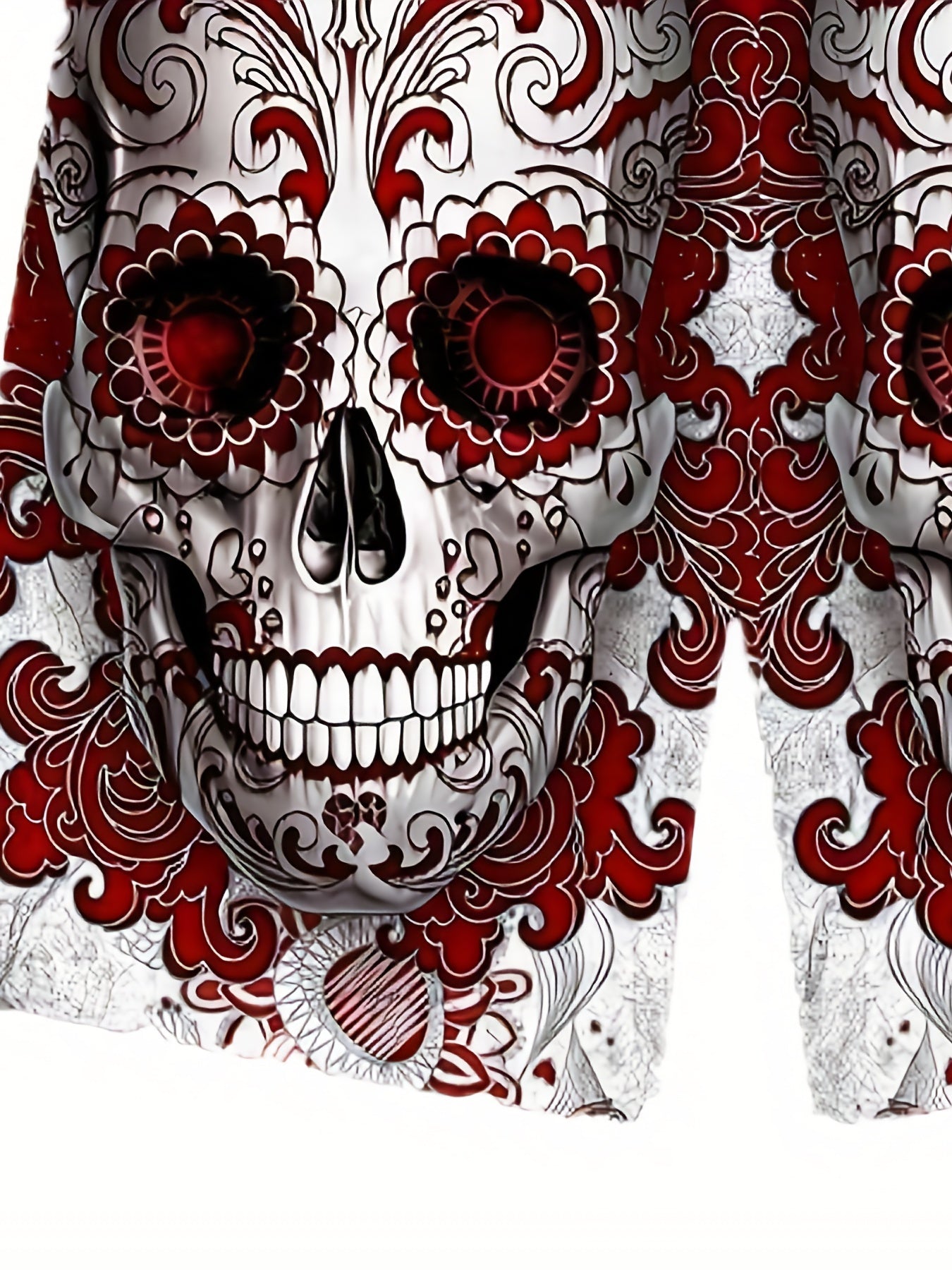 Men's Floral Skull Graphic Shorts Comfortable and Stylish Summer Wear