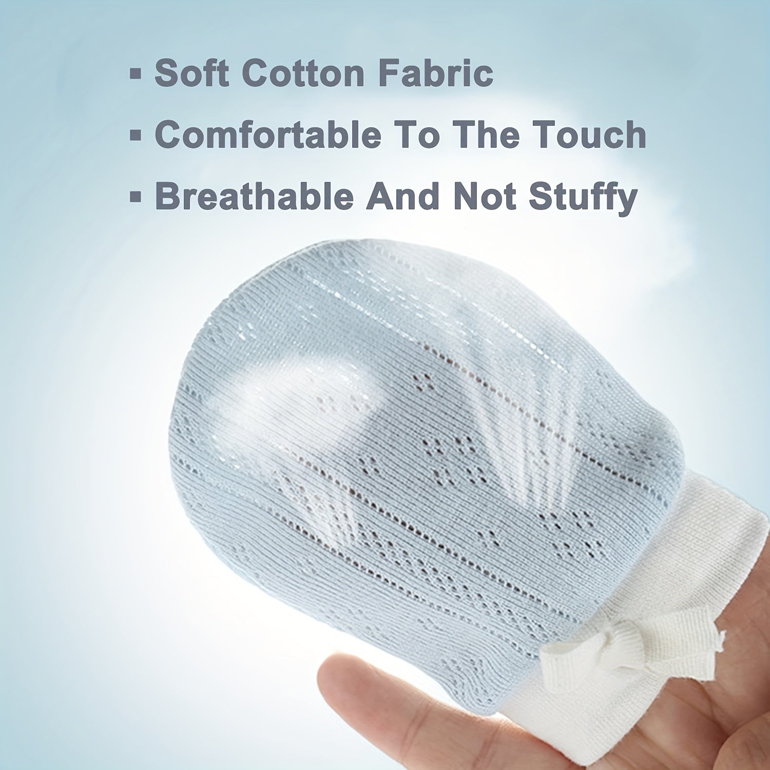 Adjustable Breathable Mesh Mittens For Newborn Infants