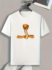 Snake Pattern Print Men's Sports Tee Shirt for Fitness Activities