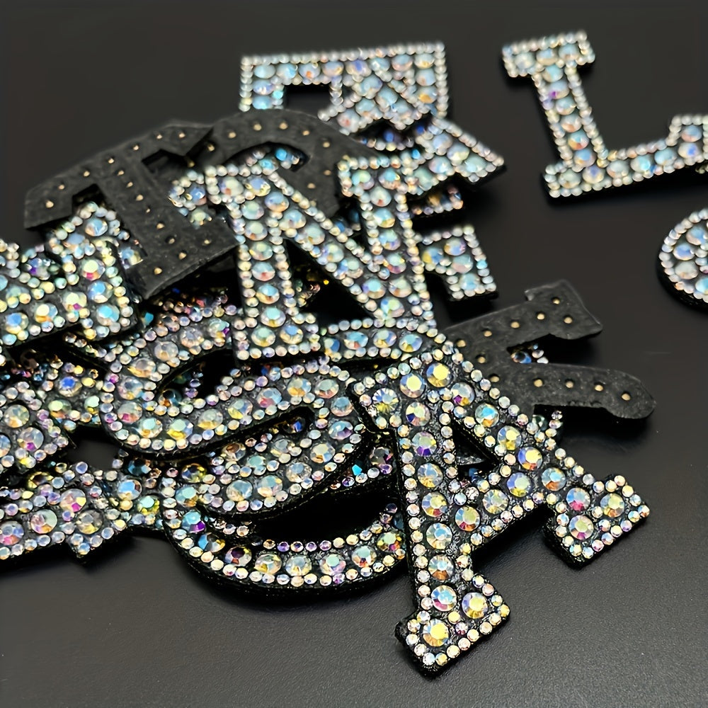 26pcs 4 5 4 Letters Clothing Bling Letter Patch Glitter Alphabet Rhinestone