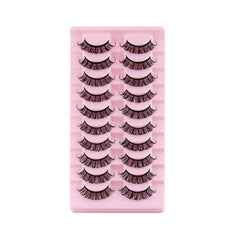 10 Pairs Curling Thick Natural False Eyelashes