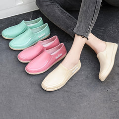 PVC Waterproof Non Slip Water Shoes Low Cut Rain Boots Rubber Shoes