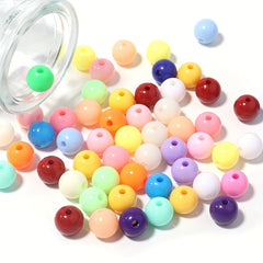 100pcs Acrylic Christmas Series Round Beads DIY Mobile Phone Chain Bag Pendant