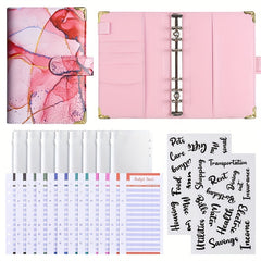 A6 Budget Binder with Envelopes Pink Purple Green Gray Red