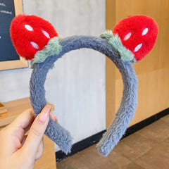 Strawberry Face Wash Hair Band Plush Head Band