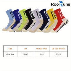 Padded Football Socks Anti Slip Grip Sports Crew One Size Fits 38-45