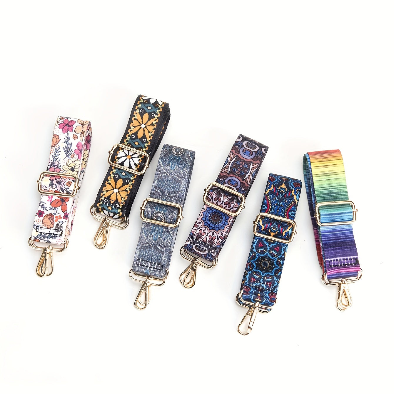 Colorful Floral Shoulder Strap Ethnic Style Wide Purse & Guitar Strap