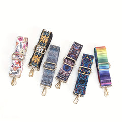 Colorful Floral Shoulder Strap Ethnic Style Wide Purse & Guitar Strap
