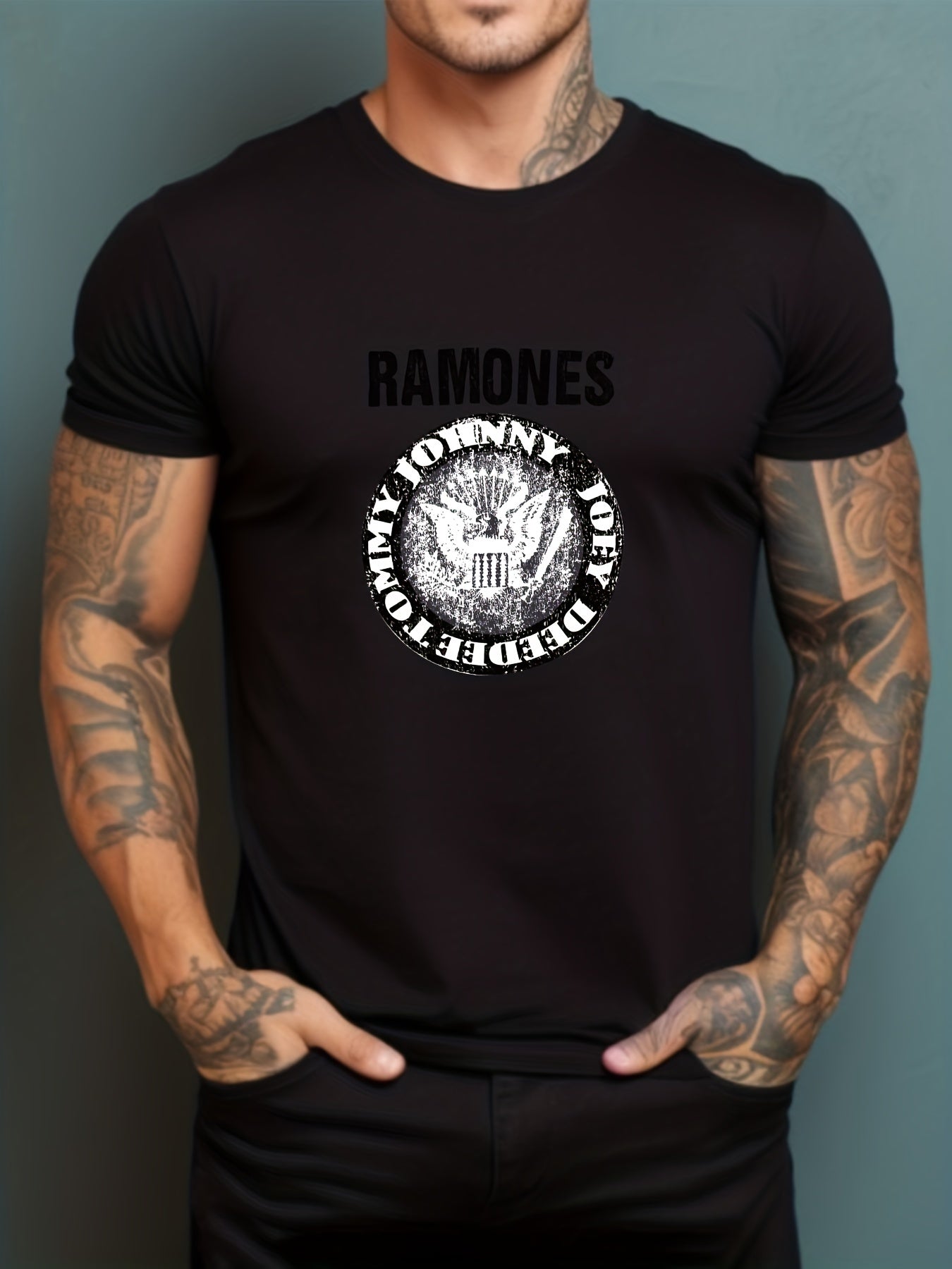 Motorcycle & Eagle Various Print Men's Graphic Tee