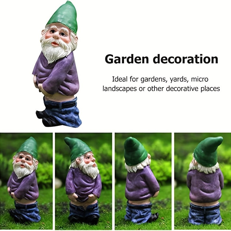 4pcs Gnome Figurines Fairy Garden Dwarf Resin Statue Micro Landscape Decor