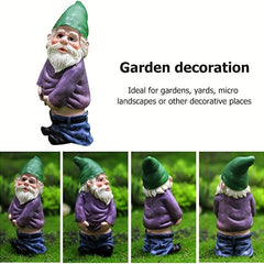4pcs Gnome Figurines Fairy Garden Dwarf Resin Statue Micro Landscape Decor