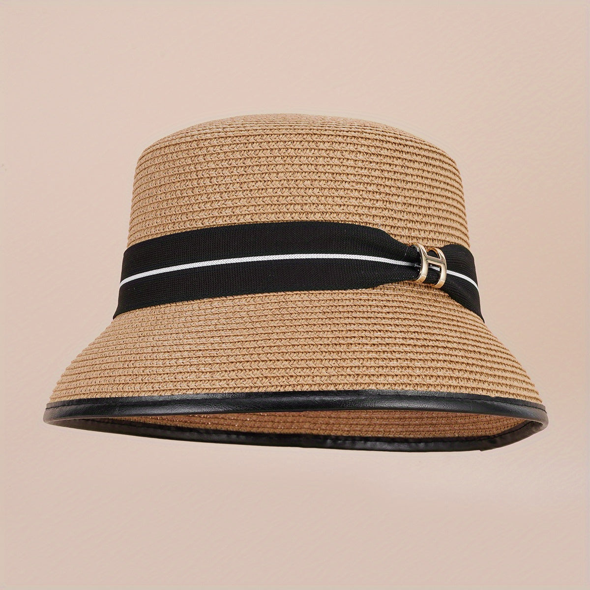 Flat Top Straw Hat Short Brim Hat Summer Hat Small Top Hat Sunshade Sun Hat
