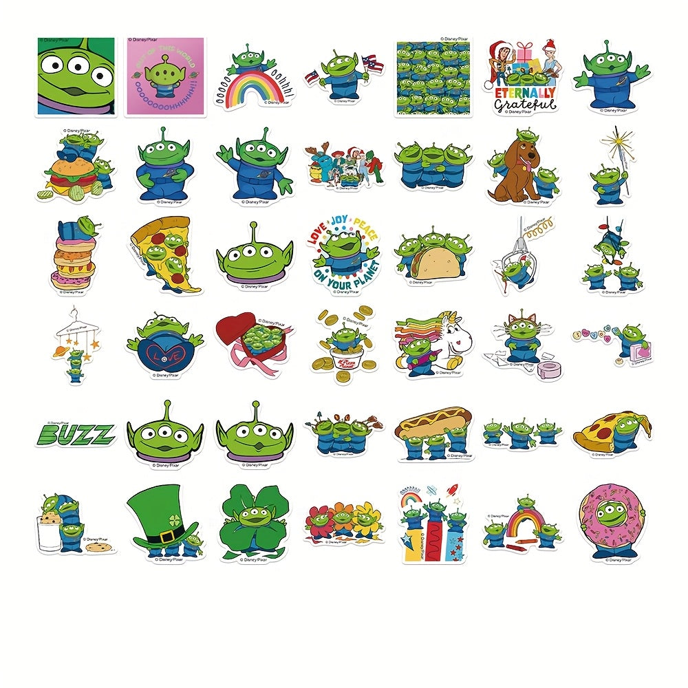 Disney Alien Waterproof Stickers - Set of 42 Cute Cartoon Decals