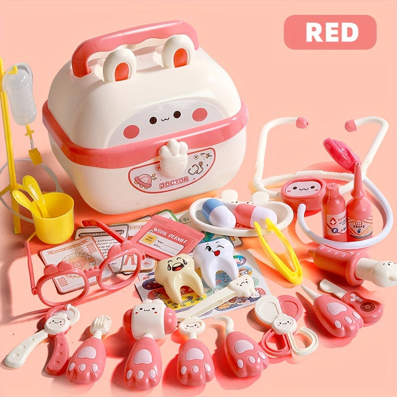 Doctor Set for 3-6 Years Old Role Play Nurse Dress Up Toy in Storage Box