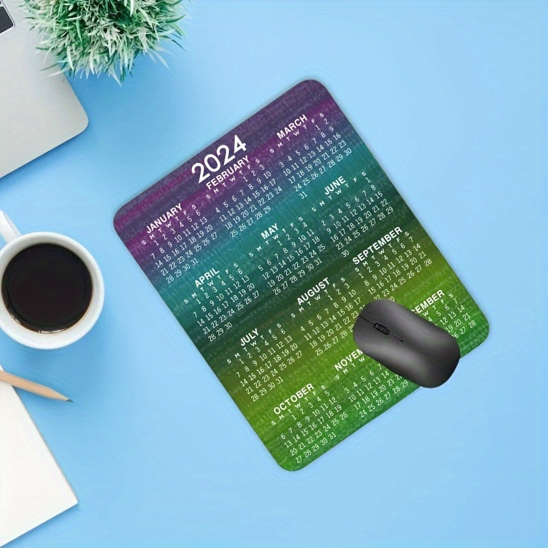 Purple Green Gradient Mouse Pad Calendar