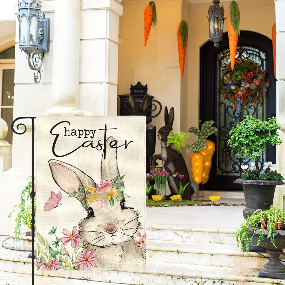 Easter Garden Flag 30x45cm Double Sided Floral Rabbit Pascha Yard Outdoor