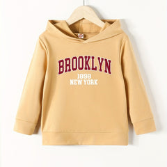Girls' Brooklyn Print Casual Sweatshirt Top Hooded Pullovers