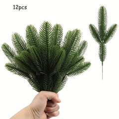 12pcs Artificial Pine Branches for Christmas DIY Home Decoration