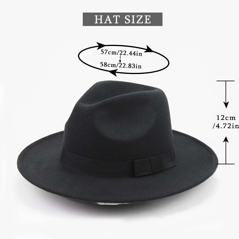 Wide Brim Fedora Hat Solid Color Women's Accessories Gift