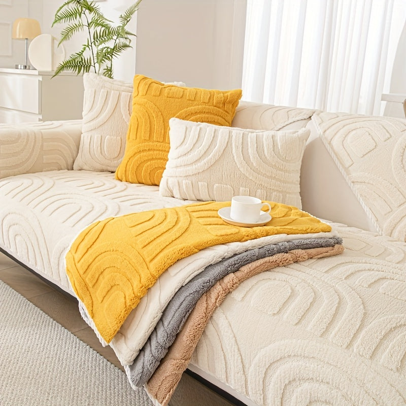 Cotton Plush Sofa Cover Non Slip Slipcover Couch Protector for Dog