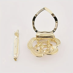 Rhinestone Buckle Silk Scarf Shawl Dress Decorated Pin Brooch
