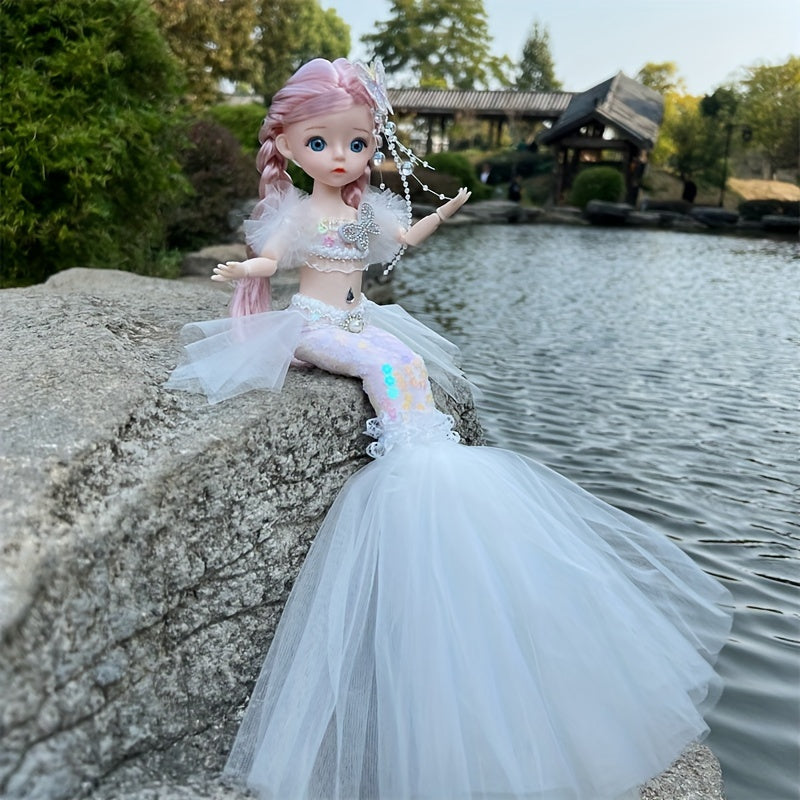 17 72inch Mermaid Doll Girl Toy Eyed Children's Princess Doll Wedding Dress Doll