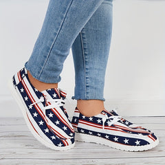 Women's Star Spangled Canvas Shoes Low Top Outdoor Shoes