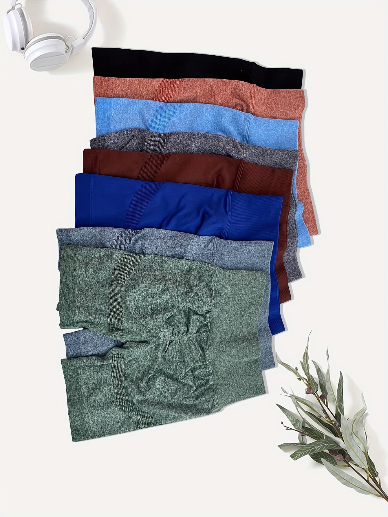 High Waisted Yoga Shorts For Women - 8pcs Solid Sports Shorts