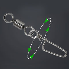 20pcs Stainless Steel Fishing Connectors Fast Clip Lock Snap Swivels