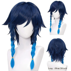 Gradient Short Braided Synthetic Hair Cosplay Wig with Wig Cap