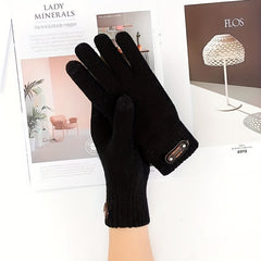 Men's Winter Touchscreen Knit Gloves for Outdoor Activities