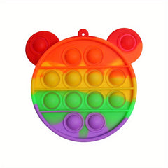 Kids Cartoon Silicone Coin Purse - Rainbow Bubble Pinch Decompression Coin Purse