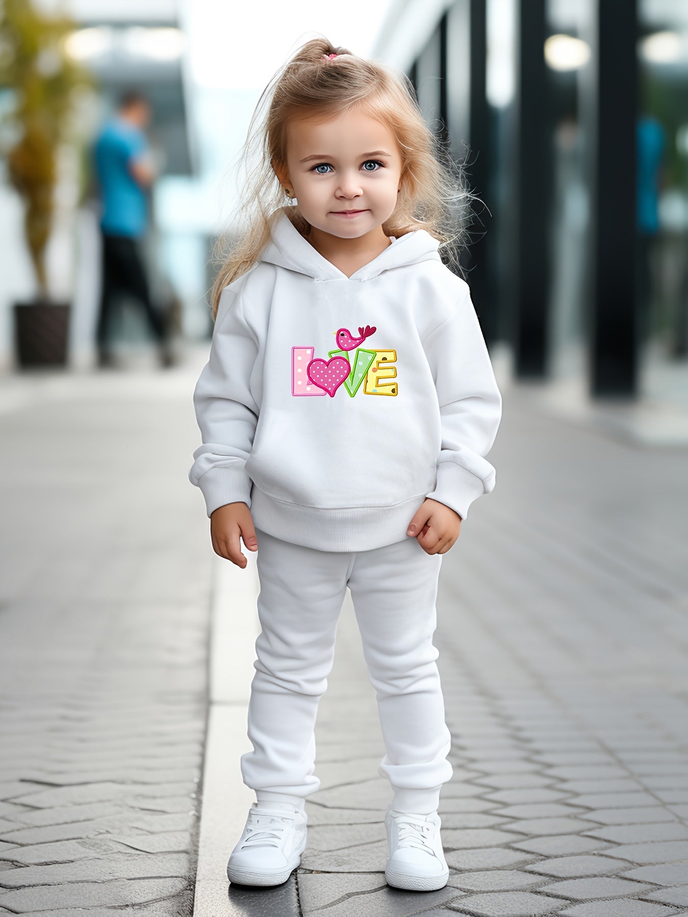 OERYUI LOVE Print Hoodies Pants Set For Spring Fall