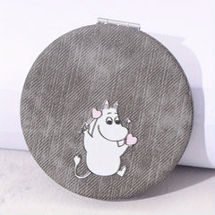 Animal Pattern Compact Mirror Double Sided Foldable Travel Size Vanity Mirror