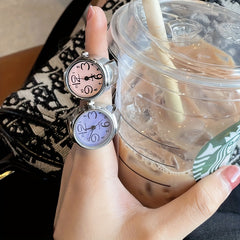 Punk Watch Ring Couple Finger Watch Mini Clock Retro Creative
