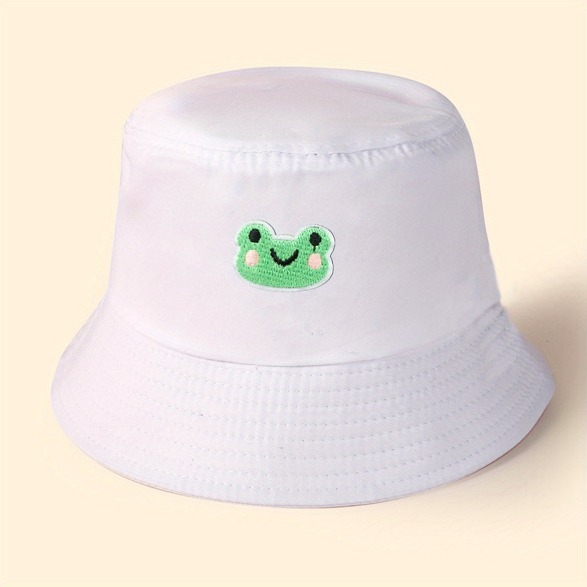 Frog Embroidery Bucket Hat Cartoon Fisherman Cap