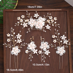Bridal Floral Pearl Hair Accessories Wedding Hair Pins Hair Comb