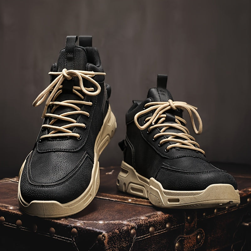 Men's Non Slip Boots with Letter Patch Decor
