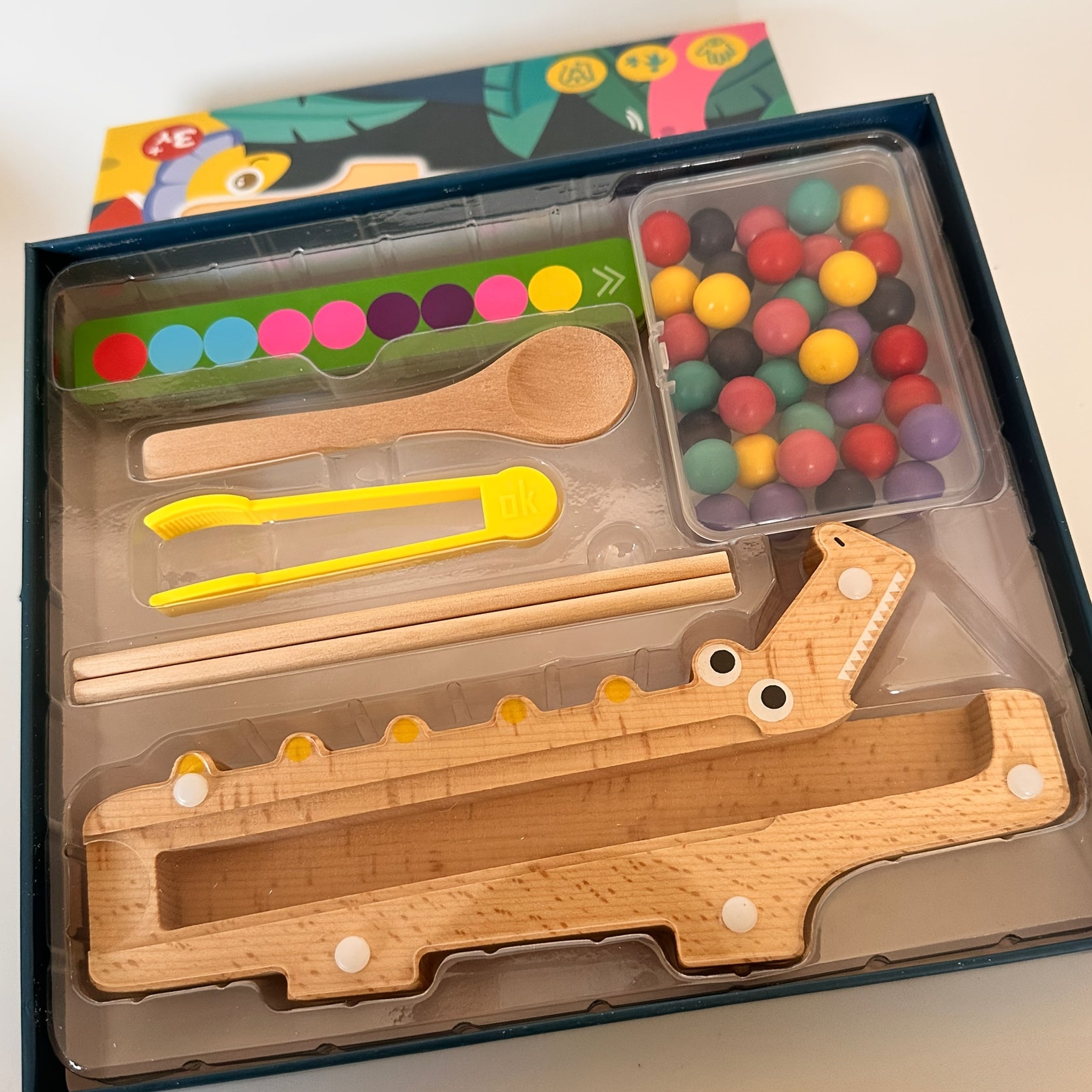 Wooden Crocodile Matching Puzzle Game Educational Toy for Toddlers