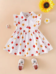 Infant Baby Floral Flutter Sleeve Dress