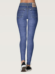 Denim Print High Rise Skinny Leggings