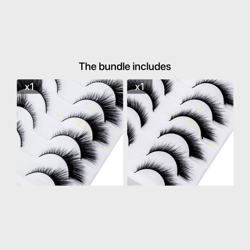 6 Pairs 3D Mink False Eyelashes Fox Eye Cat Eye Look