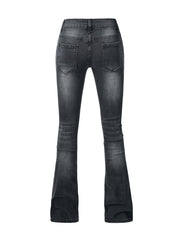 Flare Leg Low Waist Bootcut Denim Pants