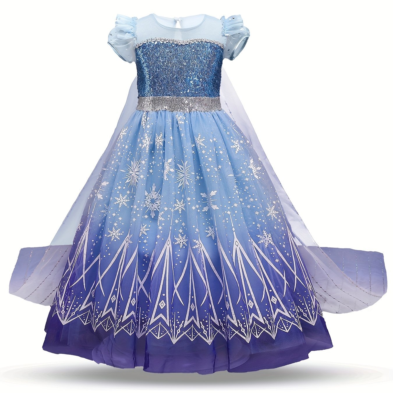 Anime Movie Cosplay Costume Snowflake Pattern Dress