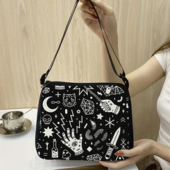Skull Scary Halloween Elements Shopping Bag Portable Shoulder Bag