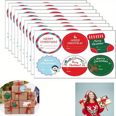 10 Sheets Christmas Decorative Adhesive Seal Labels Stickers